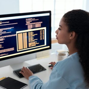 Woman Testing Computer Software